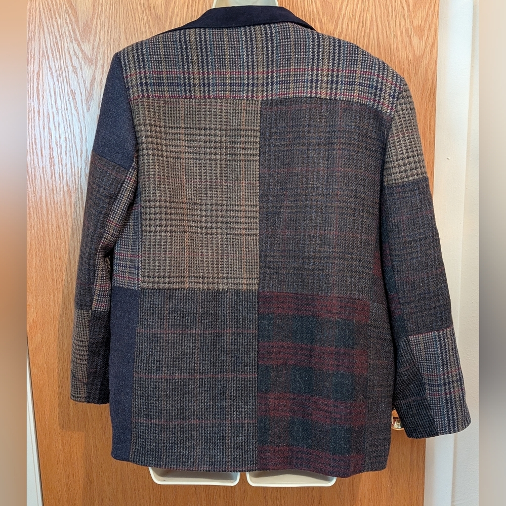 Vintage Wool Patchwork Jacket Size 10 - image 3